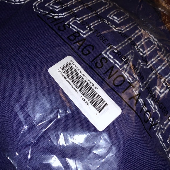 SUPREME BIG STITCH HOODIE DARK NAVY SIZE LARGE